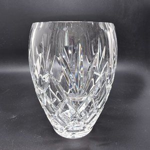 Ceska Vase Leaded Crystal With Diamond & Fan Pattern 6" Floral Table Size JJ3823